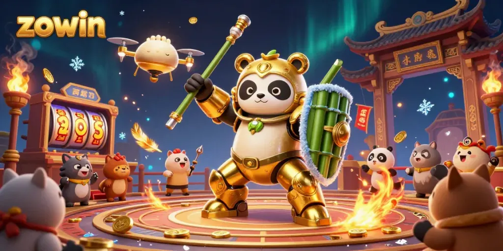 Zowin offers an exciting casino atmosphere with dynamic gaming elements and an epic panda mech-suit.