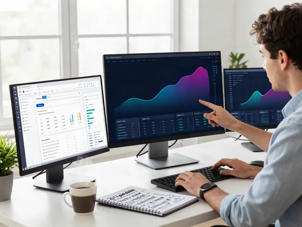 Marketer analyzing instant indexing strategies in modern workspace