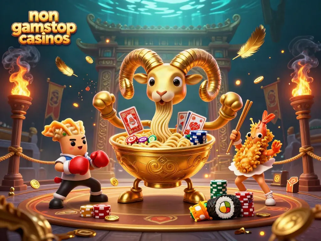 Engage with non gamstop casinos featuring a vibrant scene of gambling characters dealing cards