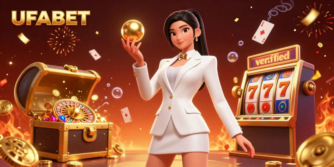 Engage with UFABET's elite gambling experience showcasing vibrant online casino visuals with golden roulette elements.